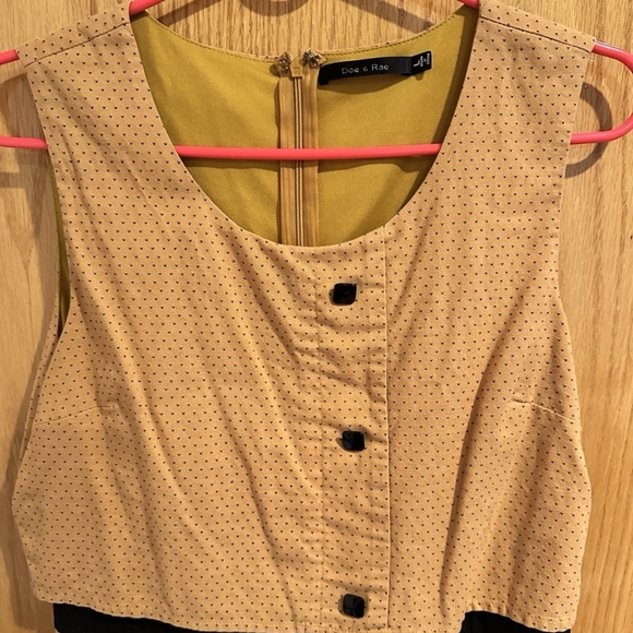 Doe and Rae Yellow Polka Dot Sleeveless Dress - Picture 2 of 4